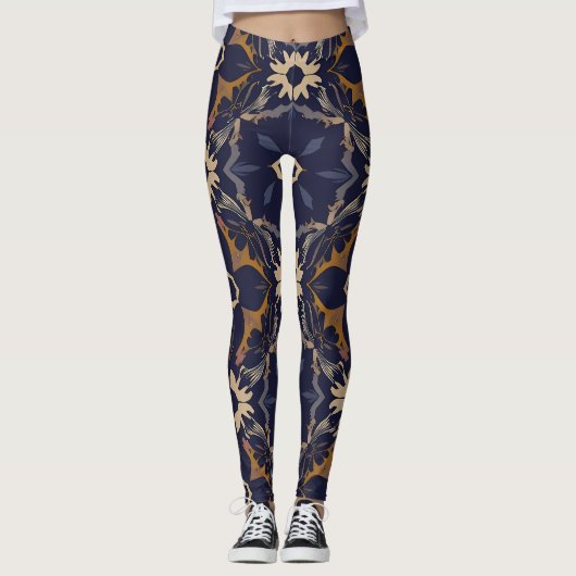 Leggings Vibrant "Less Is More" Abstract Graphic (Devant)