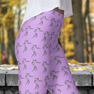 Leggings Vibrant Lilac femmes Motif de rugby