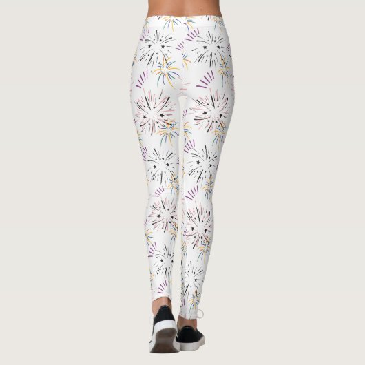 Leggings Vibrant Motif de démarrage blanc (Dos)