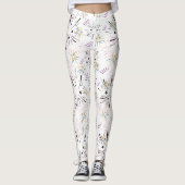 Leggings Vibrant Motif de démarrage blanc (Devant)