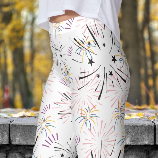 Leggings Vibrant Motif de démarrage blanc