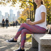 Leggings Vibrant Multicolor Diagonal Wave