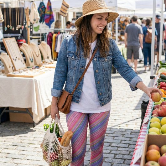 Leggings Vibrant Multicolor Diagonal Wave