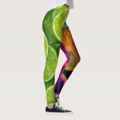 Leggings Vibrant Neon Citrus Lime & Lemon Slices Wrap (Droite)