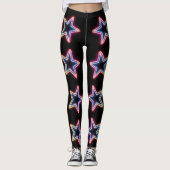 Leggings Vibrant Neon Pattern | 80's Electric Star (Devant)
