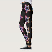 Leggings Vibrant Neon Pattern | 80's Electric Star (Gauche)