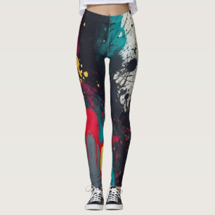 Leggings Vibrant Oeil attraper Splatter Drip Art Abstrait