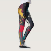 Leggings Vibrant Oeil attraper Splatter Drip Art Abstrait (Droite)