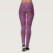 Leggings Vibrant Psychedelic Pattern | Trippy Magent/Blue (Dos)
