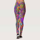 Leggings Vibrant Psychedelic Swirl - Abstract Groovy (Dos)