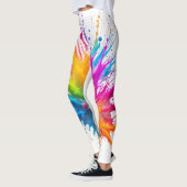 Leggings Vibrant Rainbow Paint Splatter Explosion (Gauche)