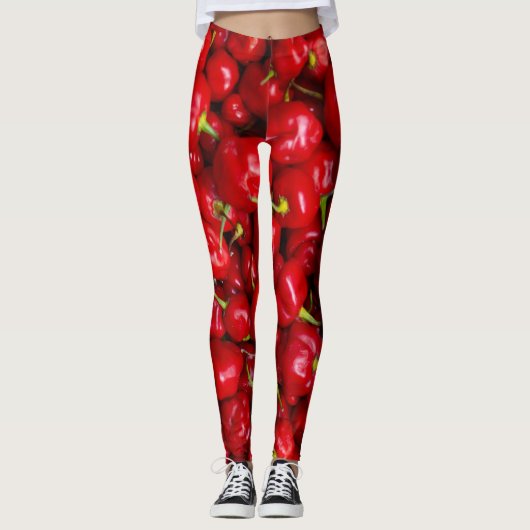 Leggings Vibrant Red Chili Pepper Harvest (Devant)