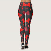Leggings Vibrant red hearts background (Dos)