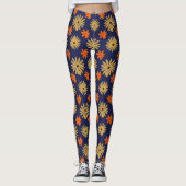 Leggings Vibrant Retro Daisy Floral Seamless Pattern Leggin (Devant)