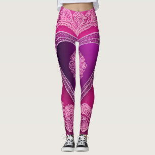 Leggings Vibrant rose et violet Lingerie Ombre Lace IA art
