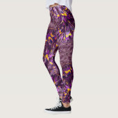 Leggings Vibrant Trippy violet jaune Super Fractal Art (Gauche)