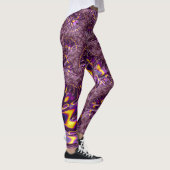 Leggings Vibrant Trippy violet jaune Super Fractal Art (Droite)