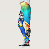 Leggings Vibrant Turtle Reef Life (Gauche)