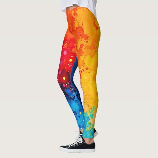 Leggings Vibrant Watercolor Chaos Art (Gauche)