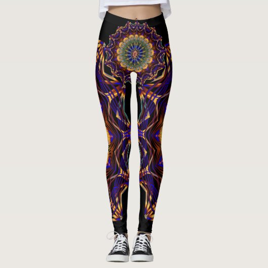 Leggings Vibration des hérissons de Mandala (Devant)