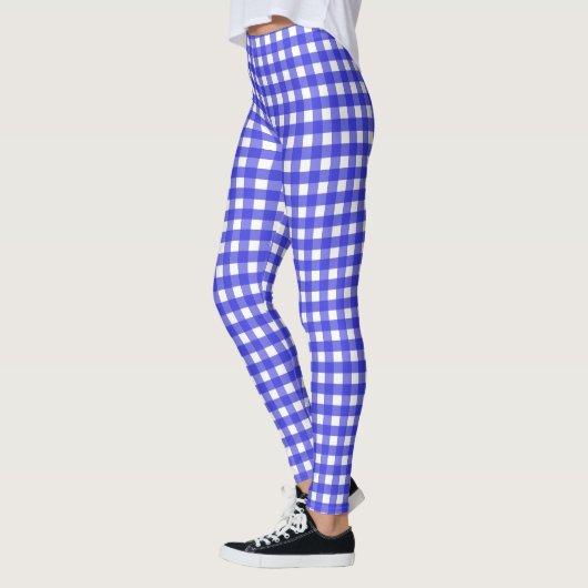 Leggings Vichy bleu royal (Gauche)