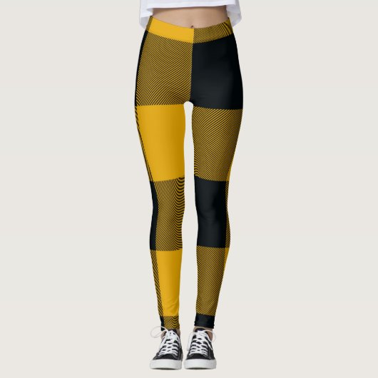 Leggings Vichy Buffalo jaune et noir (Devant)