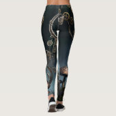 Leggings Victorian Clockwork Gummy Bear Mechanical Raven (Dos)