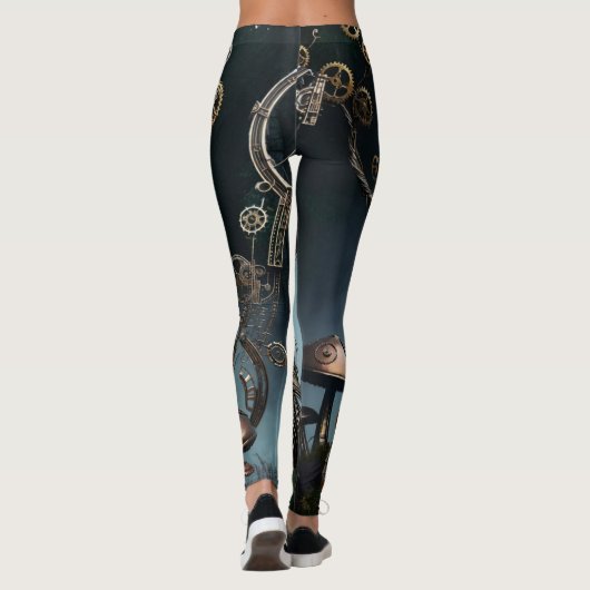 Leggings Victorian Clockwork Gummy Bear Mechanical Raven (Dos)