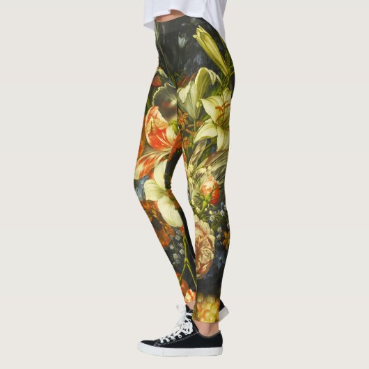 Leggings Vie morte avec fleurs et fruits (Gauche)