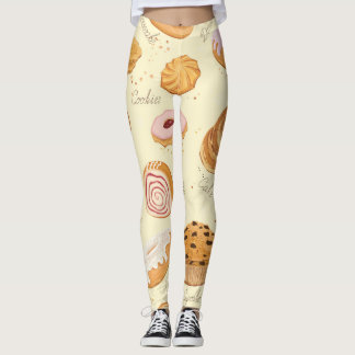Leggings Viennoiseries Assorties : Motif sans Seamless Savo