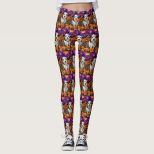Leggings Vieux anglais Sheepdog Halloween sorcier Citrouill