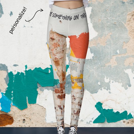 Leggings Vieux mur peint avec graffiti