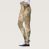 Leggings Vieux World Map by Nicolaas (Gauche)