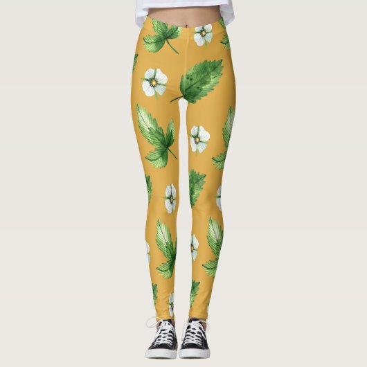 Leggings Vigne de fleurs de passion (Devant)