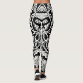 Leggings Vignes Abstraites botaniques en noir et blanc (Dos)
