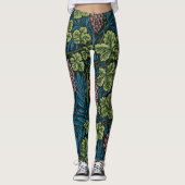 Leggings Vignes avec grappes de raisins roses (Devant)