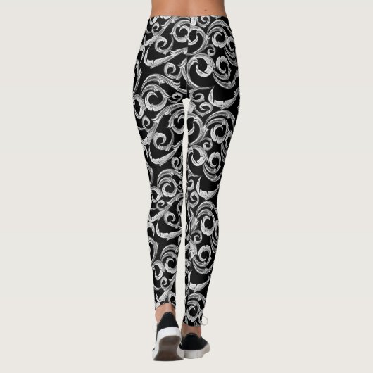 Leggings Vignes noires et blanches (Dos)
