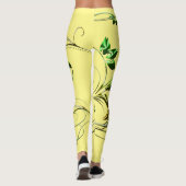 Leggings Vignes vert jaune (Dos)