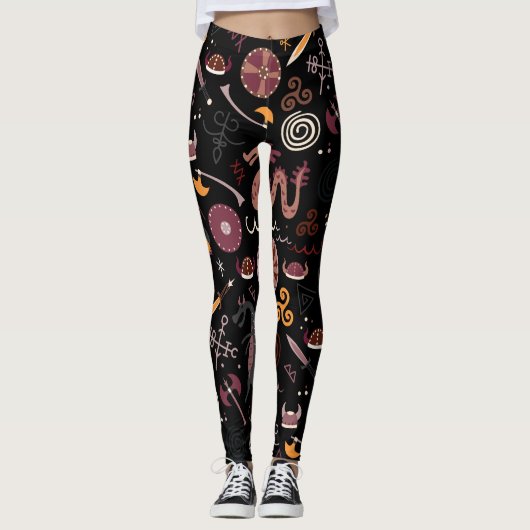 Leggings Viking : Conception Graphique, Intransparente. (Devant)