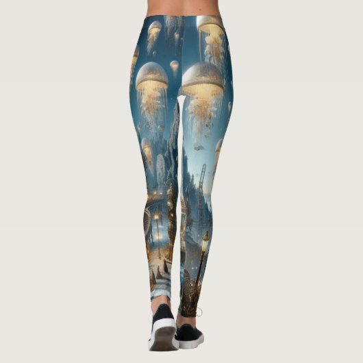 Leggings Ville ancienne futuriste Steampunk avec méduses (Dos)