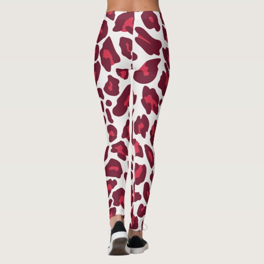 Leggings Vin Motif léopard rouge (Dos)