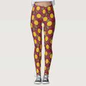 Leggings Vin rougi de Noël bordeaux épicé (Devant)
