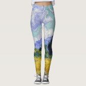 Leggings Vincent Van Gogh - Champ de blé avec cyprès (Devant)