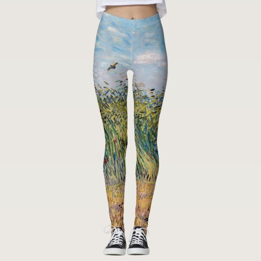 Leggings Vincent van Gogh - Champ de blé avec une lark (Devant)