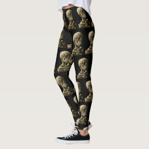 Leggings Vincent van Gogh - Crâne avec cigarette brûlante
