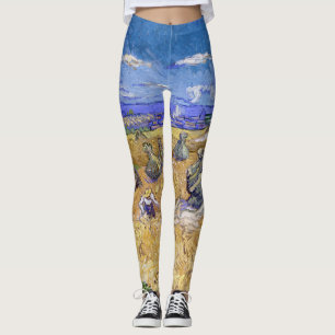 Leggings Vincent van Gogh - Meules de blé avec des moissonn