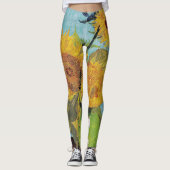 Leggings Vincent Van Gogh - Trois tournesols dans un vase (Devant)