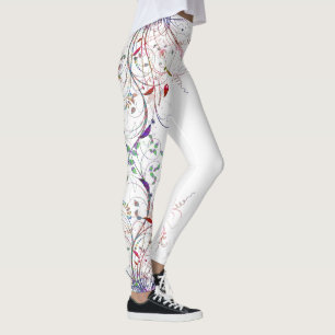 Leggings Vins colorés et fleurs