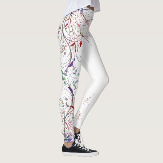 Leggings Vins colorés et fleurs (Droite)