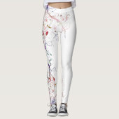 Leggings Vins colorés et fleurs (Devant)